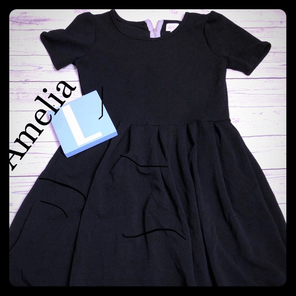 Solid black LuLaRoe Amelia dress
